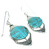 Sterling Silver And Turquoise Hook Dangle Earrings YX78765