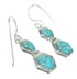 Southwest Turquoise Sterling Silver Hook Dangle Earrings YX78796