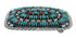 Sterling Silver Turquoise And Coral Needlepoint Belt Buckle VX64691