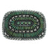 Genuine Sterling Silver Turquoise Needlepoint Belt Buckle VX64697