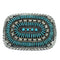 Southwest Genuine Sterling Silver Turquoise Needlepoint Belt Buckle VX64702