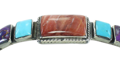 Authentic Sterling Silver Multicolor Cuff Bracelet VX64914