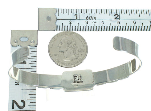 Southwest Sterling Silver Multicolor Cuff Bracelet VX64972