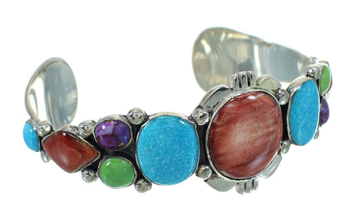 Southwest Genuine Sterling Silver And Multicolor Bracelet VX65013