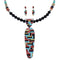 Southwest Multicolor Sterling Silver Necklace And Earring Set WX65758