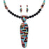 Southwest Multicolor Sterling Silver Necklace And Earring Set WX65758