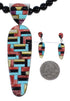 Southwest Multicolor Sterling Silver Necklace And Earring Set WX65758