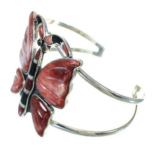 Authentic Sterling Silver Multicolor Butterfly Cuff Bracelet VX65599