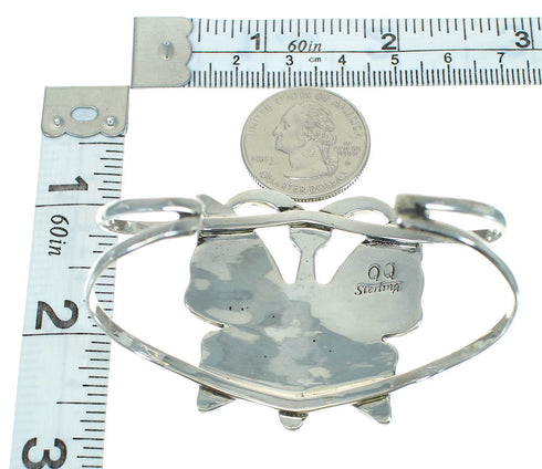 Authentic Sterling Silver Multicolor Butterfly Cuff Bracelet VX65599