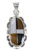 Authentic Sterling Silver Southwest Multicolor Inlay Pendant MX64898