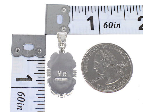 Southwest Sterling Silver Native American Pueblo Design Multicolor Pendant MX64907
