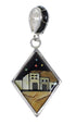 Native American Village Design Multicolor Silver Pendant MX64912