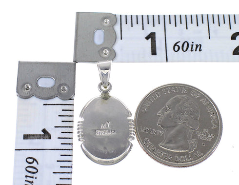 Multicolor Native American Village Or Pueblo Design Southwest Silver Pendant MX64922