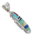 Sterling Silver Southwest Multicolor Inlay Jewelry Pendant MX64950