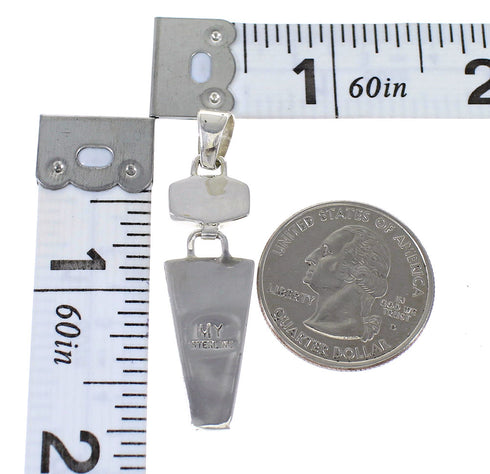 Multicolor Inlay Sterling Silver Southwest Pendant MX64959