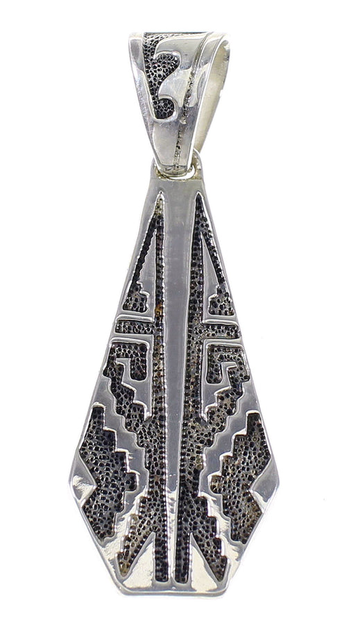 Authentic Sterling Silver Multicolor Reversible Southwest Pendant MX64965