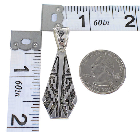 Authentic Sterling Silver Multicolor Reversible Southwest Pendant MX64965
