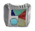 Multicolor Sterling Silver Southwest Ring Size 4-1/2 YX75818