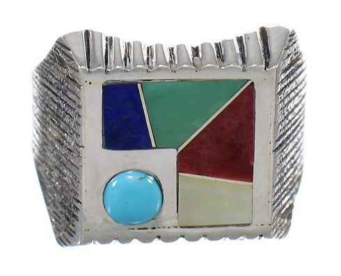 Multicolor And Silver Southwestern Ring Size 7-1/2 YX75834