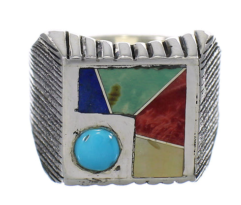 Multicolor And Sterling Silver Southwestern Ring Size 4-3/4 YX75838