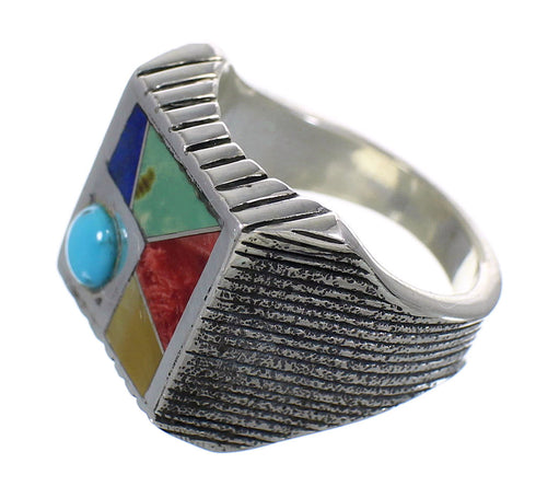 Multicolor And Sterling Silver Southwestern Ring Size 4-3/4 YX75838