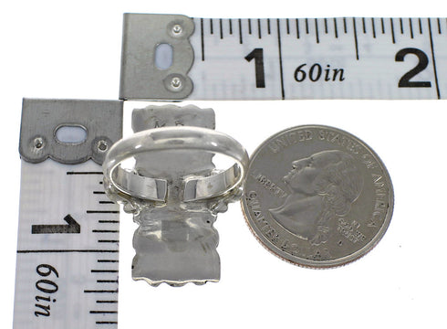 Silver And Multicolor Southwestern Jewelry Ring Size 6-1/2 YX75931