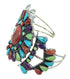 Genuine Sterling Silver Multicolor Southwest Cuff Bracelet VX65048