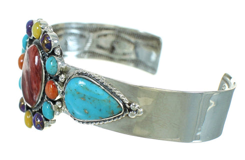 Multicolor And Southwest Genuine Sterling Silver Cuff Bracelet VX65066