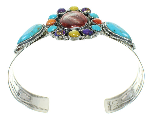 Multicolor And Southwest Genuine Sterling Silver Cuff Bracelet VX65066
