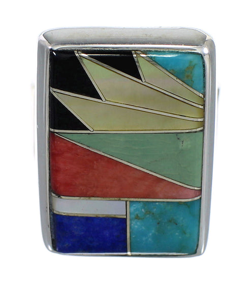 Multicolor Genuine Sterling Silver Ring Size 7-1/2 YX77489