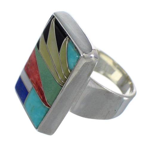Multicolor Authentic Sterling Silver Ring Size 6-1/2 YX77491