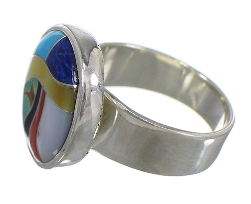 Multicolor And Authentic Sterling Silver Southwestern Ring Size 7 YX77510