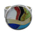 Genuine Sterling Silver Multicolor Southwestern Ring Size 7-1/2 YX77518