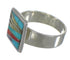 Southwest Genuine Sterling Silver Multicolor Ring Size 5-3/4 YX77534