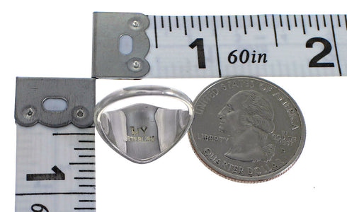 Southwestern Sterling Silver Multicolor Inlay Ring Size 7-1/4 QX75200