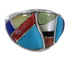 Southwestern Multicolor Inlay Silver Ring Size 6-3/4 QX75220