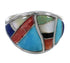 Southwestern Multicolor Inlay Genuine Sterling Silver Ring Size 8-1/2 QX75228