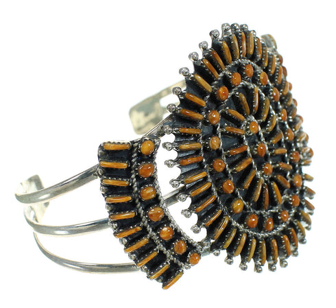 Oyster Shell And Sterling Silver Southwest Cuff Bracelet RX65305