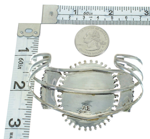 Oyster Shell And Sterling Silver Southwest Cuff Bracelet RX65305