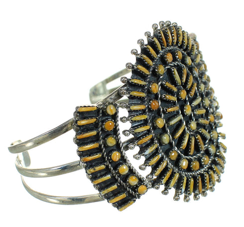 Genuine Sterling Silver Oyster Shell Southwestern Cuff Bracelet RX65311