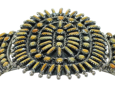 Genuine Sterling Silver Oyster Shell Southwestern Cuff Bracelet RX65311