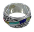 Silver Multicolor Southwestern Water Wave Ring Size 8-1/4 YX75486