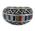 Water Wave Sterling Silver And Multicolor Southwest Ring Size 6-3/4 YX75522