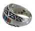 Water Wave Multicolor Sterling Silver Southwest Ring Size 8 YX75527