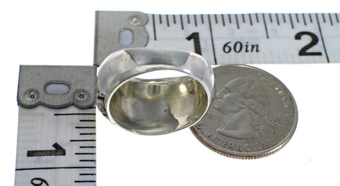 Water Wave Silver Multicolor Southwestern Ring Size 5-1/4 YX75514