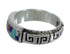 Multicolor Inlay Silver Water Wave Ring Size 6-3/4 YX75541