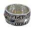 Multicolor Inlay Silver Southwestern Ring Size 7-1/4 YX75556