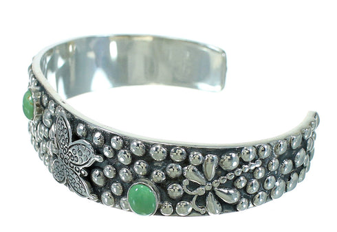 Southwest Sterling Silver Turquoise Dragonfly Butterfly Bracelet Jewelry VX65200