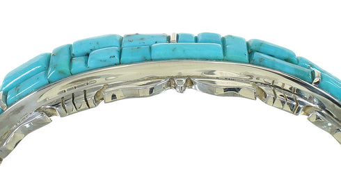 Sterling Silver Turquoise Inlay Cuff Bracelet VX65395