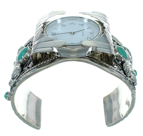 Sterling Silver Turquoise Horse Cuff Watch VX65728